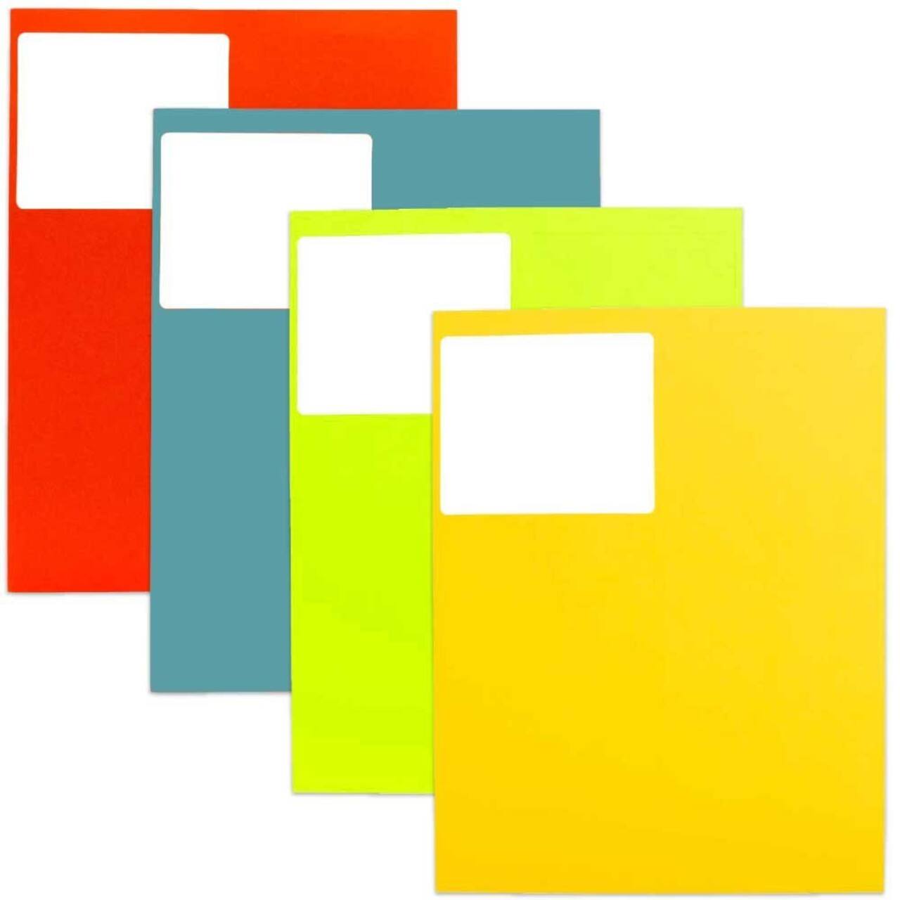 JAM Paper Assorted Bright Colors Shipping Address Labels, 4 Packs of 120